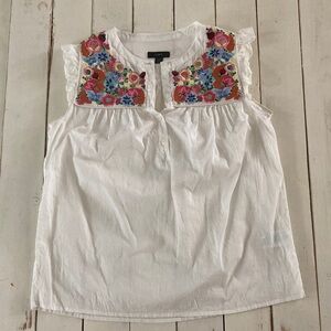 J. Crew Like New Embroidered Tank, XXS